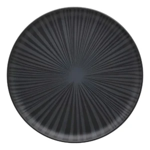 Set de 6 platos negros labrados 26 cm