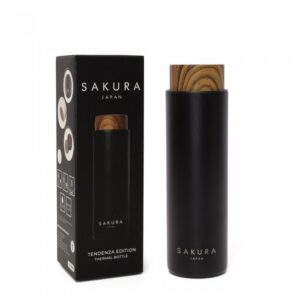 Botella Térmica Sakura Tendenza de Acero Inoxidable con  Filtro Infusor Negra 400 ml