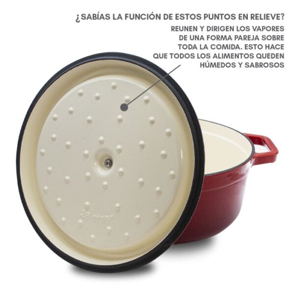 Cacerola de  Hierro Fundido Sakura  c/Tapa 24cm. - Imagen 3