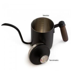 Pava Barista P/ Café Acero Black + Termómetro 0.6L
