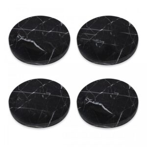 Set x4 Posavasos de Mármol Circular Luxury Black