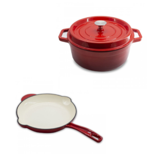 Set de cacerola y bifera de hierro